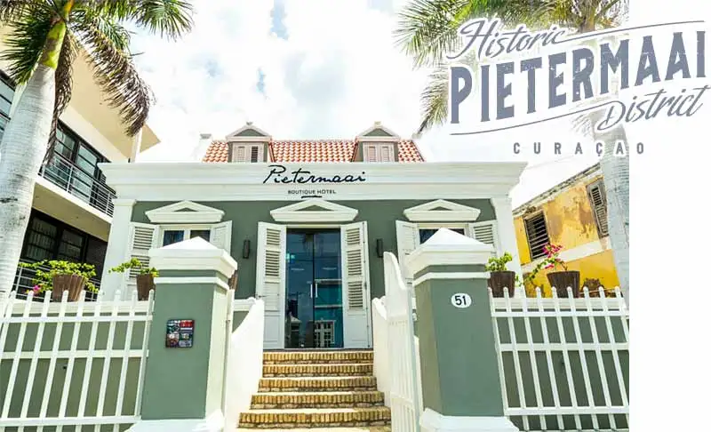 Pietermaai Boutique Hotel - front entrance facade and logo