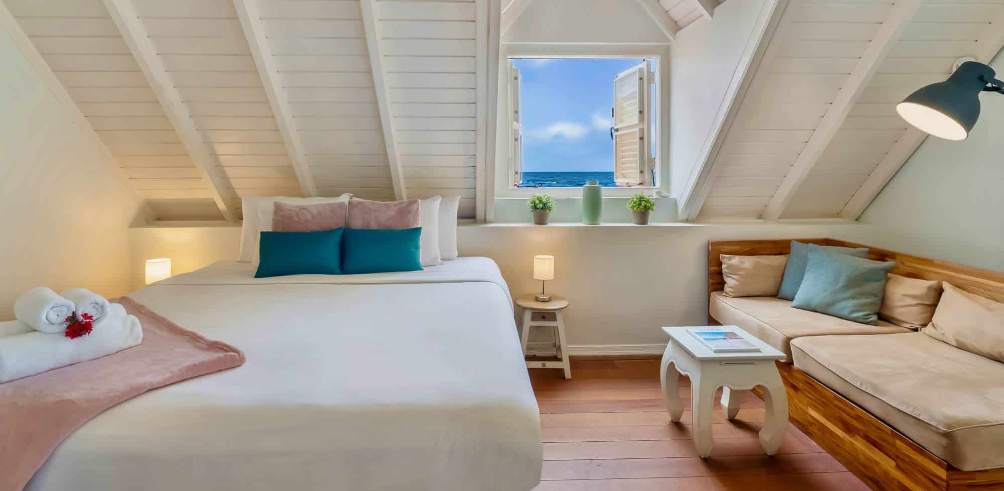 Pietermaai Boutique Hotel-Classic Room, seating area and ocean view